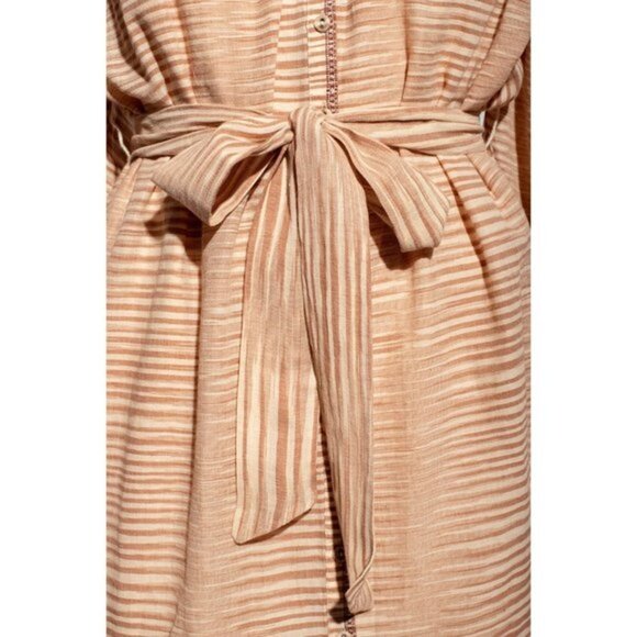 ULLA JOHNSON ‘FIORA’ beige STRIPED DRESS Size 6 - Picture 12 of 12